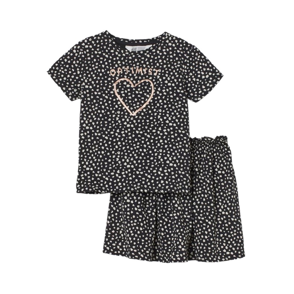 H&M girls 2 piece patterned cotton set
